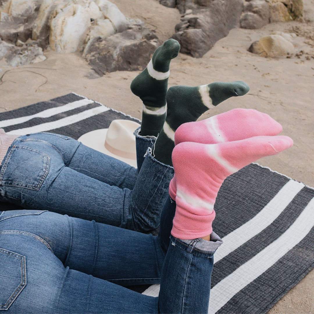 Pima Cotton Tie Dye Socks - Pink