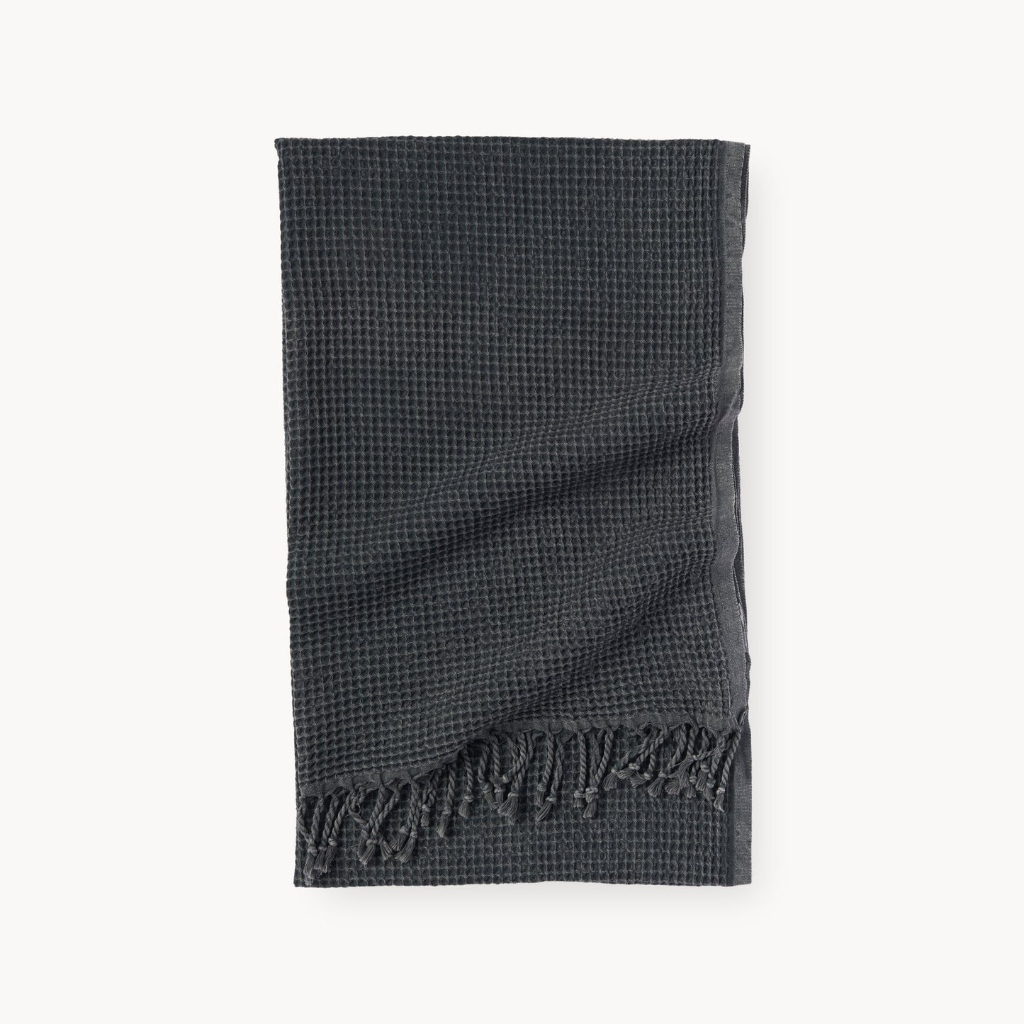 Stonewashed Waffle Towel - Coal