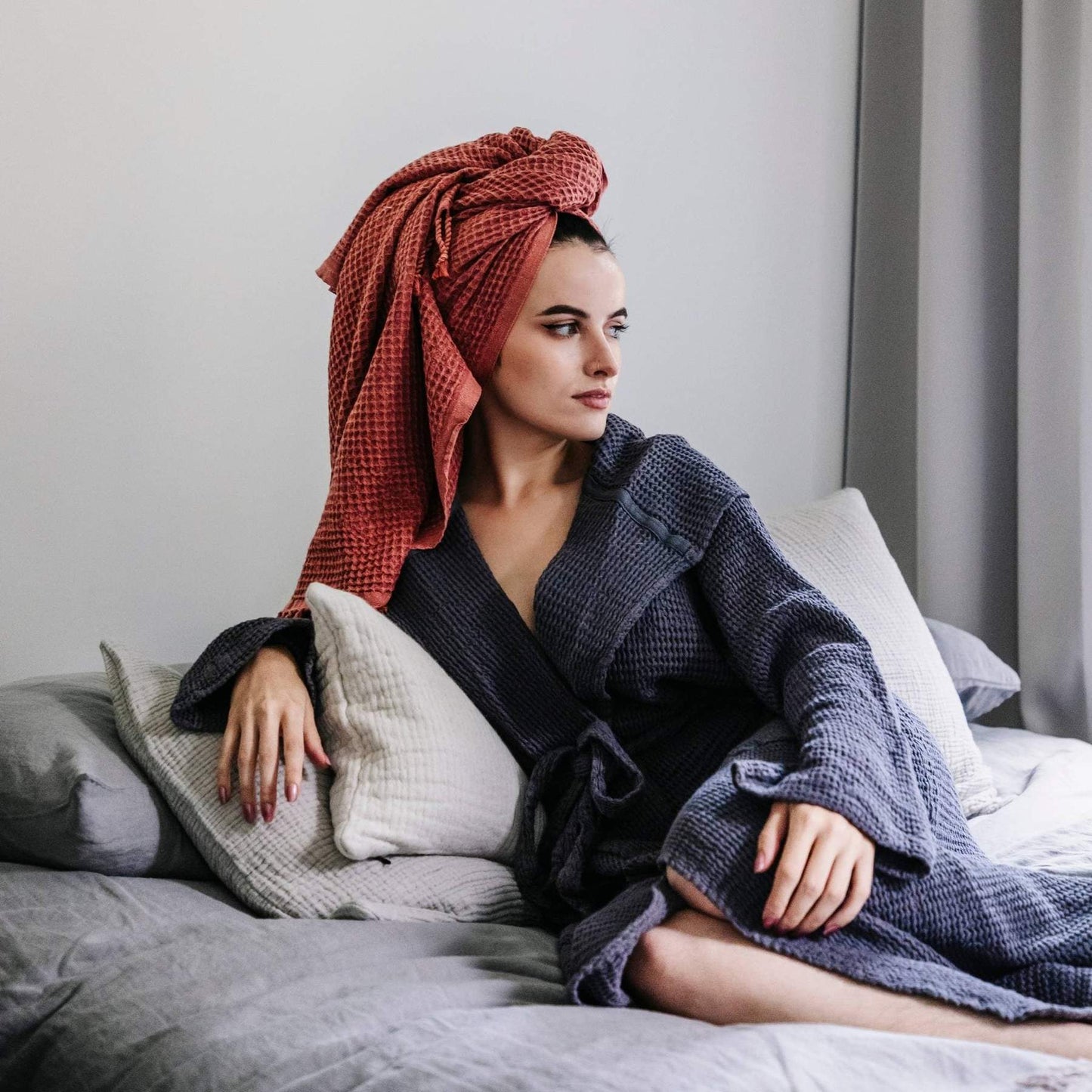 Stonewashed Waffle Towel - Terra