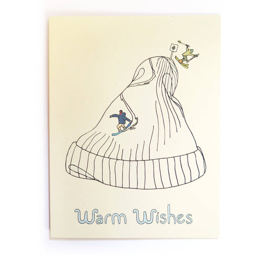 Warm Wishes Hat Ski Slope Card