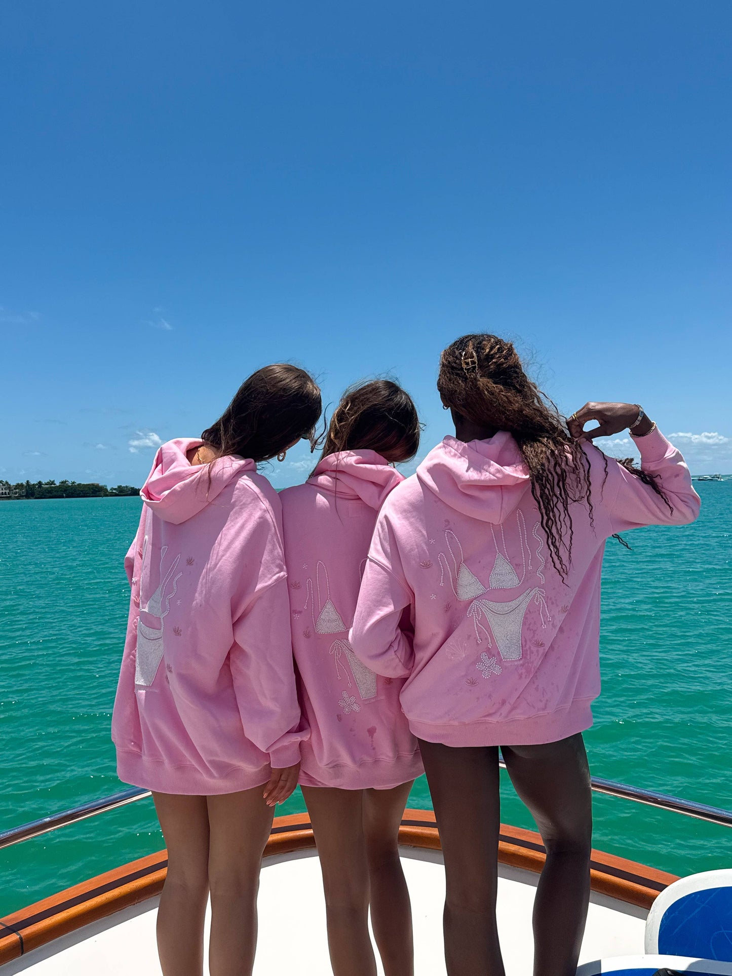 Lottie Pink Bikini Beaded Ocean Hoodie 100% Cotton - Lottie Pink