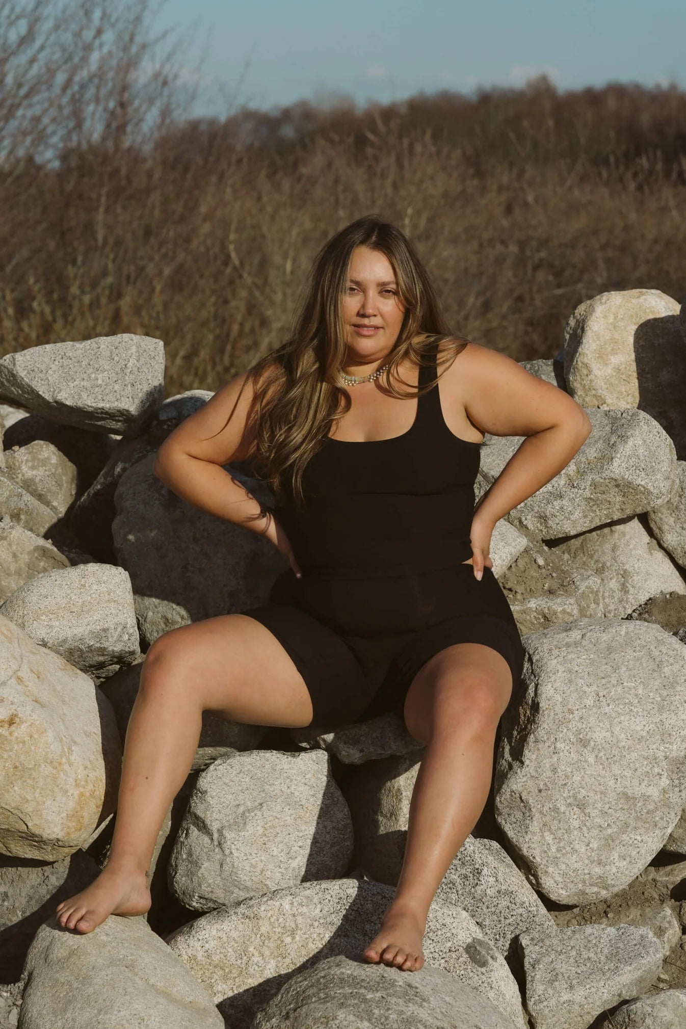 Sporty Crop Mineral Tank - Black