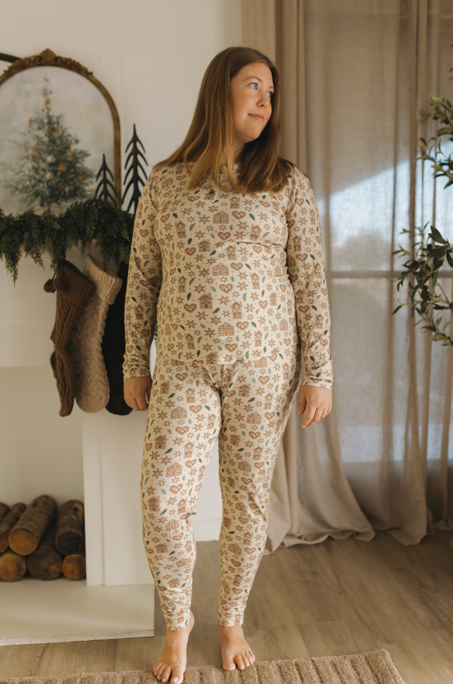 Holiday Bamboo Women's Jogger Set - Gingerbread Lane