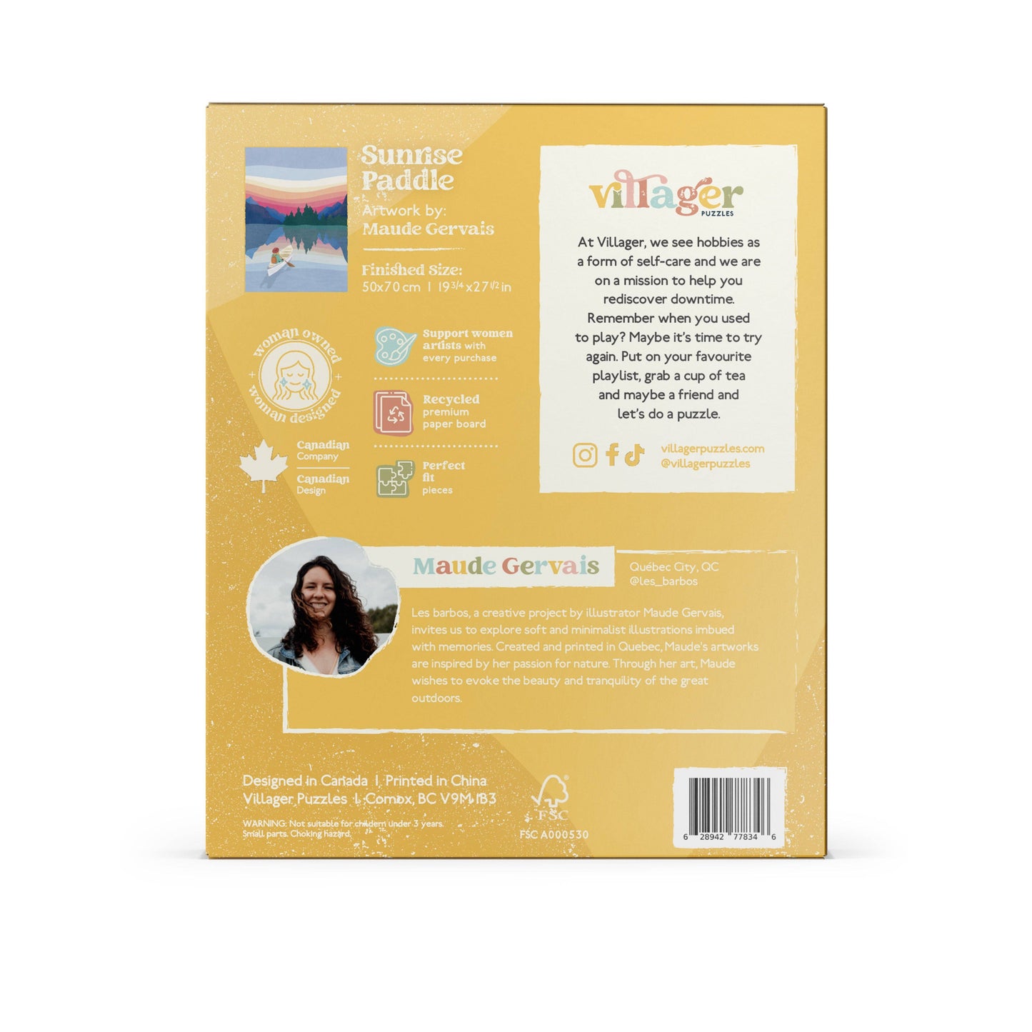 Sunrise Paddle 1000-Piece Puzzle | Designed in QC Canada