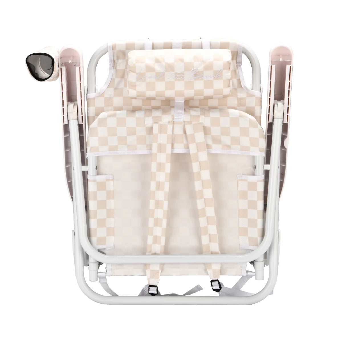 Checker Backpack Reclining Beach Chair - Sand