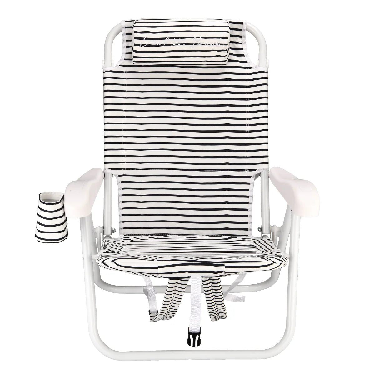 Brush Stripe Reclining Backpack Chair - Black