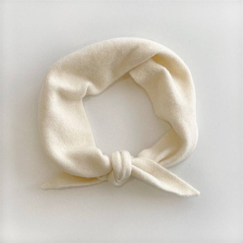 Fuzzy Wool Cravat Scarf - Neutrals