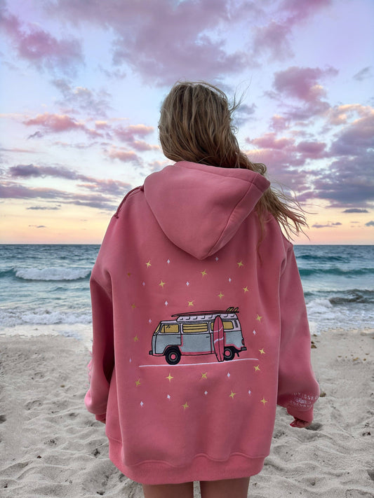 Embroider Van Star Hoodie - Ice Cream Pink