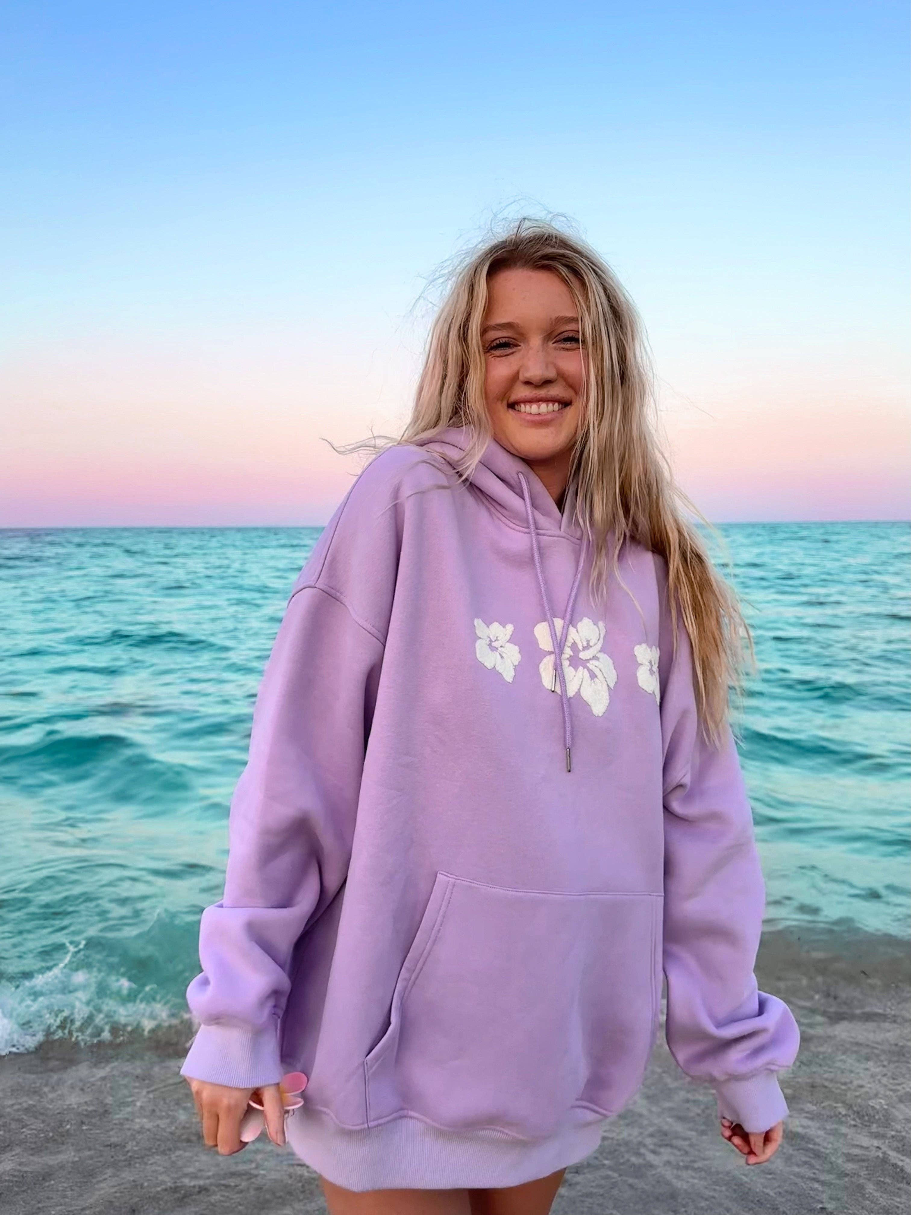 THEREDTHREAD♥embroidery ribbon hoodie Hibiscus Flower Towel Embroider Hoodie – Planks Canada