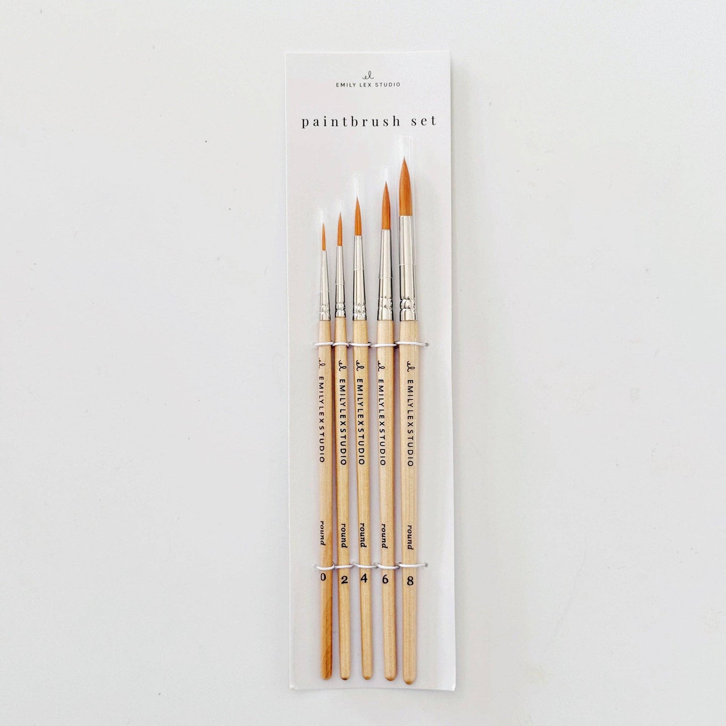 Watercolour Paintbrush -  Set Of 5 Wood Brushes