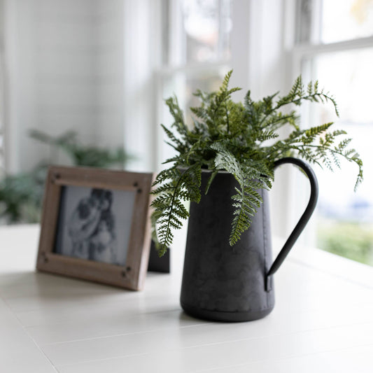 Colton Farmhouse Pitcher Black Metal Dried Florals Vase