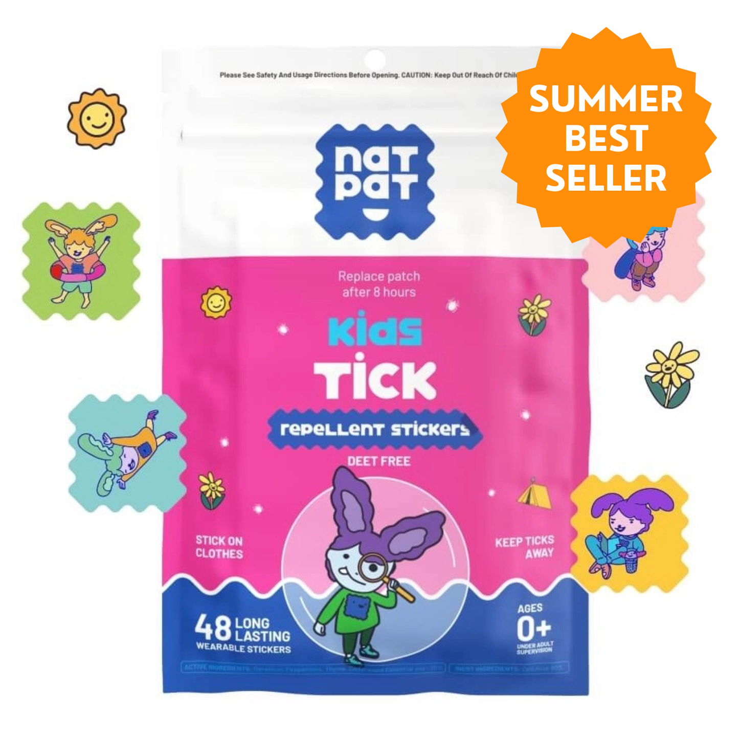 NATPAT Tick Repellent Stickers: Bug Patch, Safe for Kids