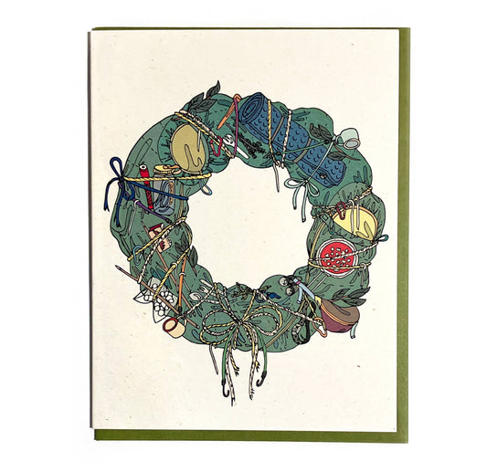 Camp Gear Holiday Wreath Card