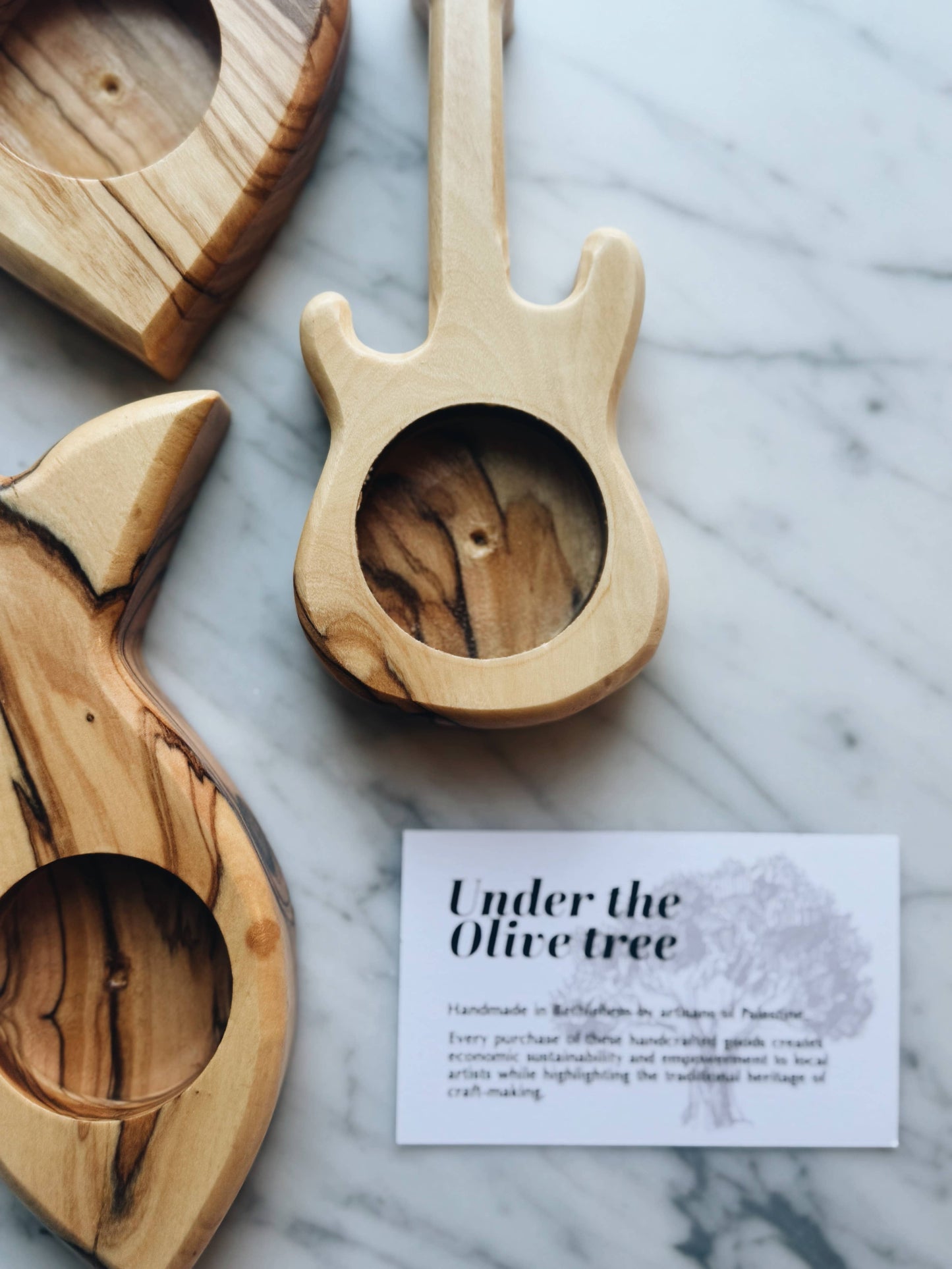 Olive wood Candle Holders - hand carved in Bethlehem