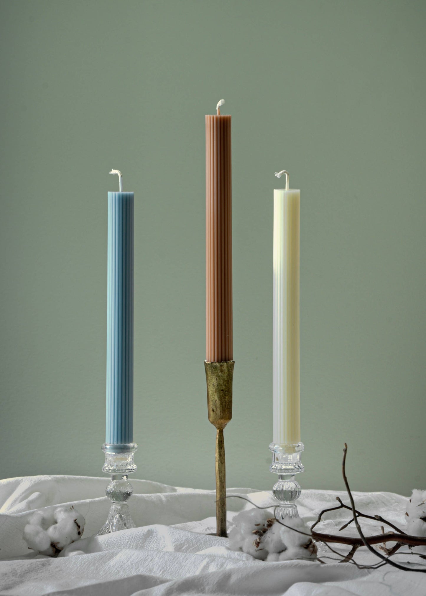 Ribbed Thick Taper | Beeswax & Soy Wax