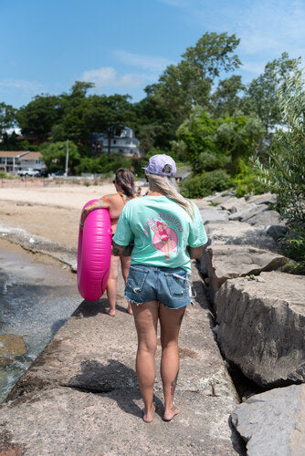 Pink Tube Gone Floatin Tee - Seafoam