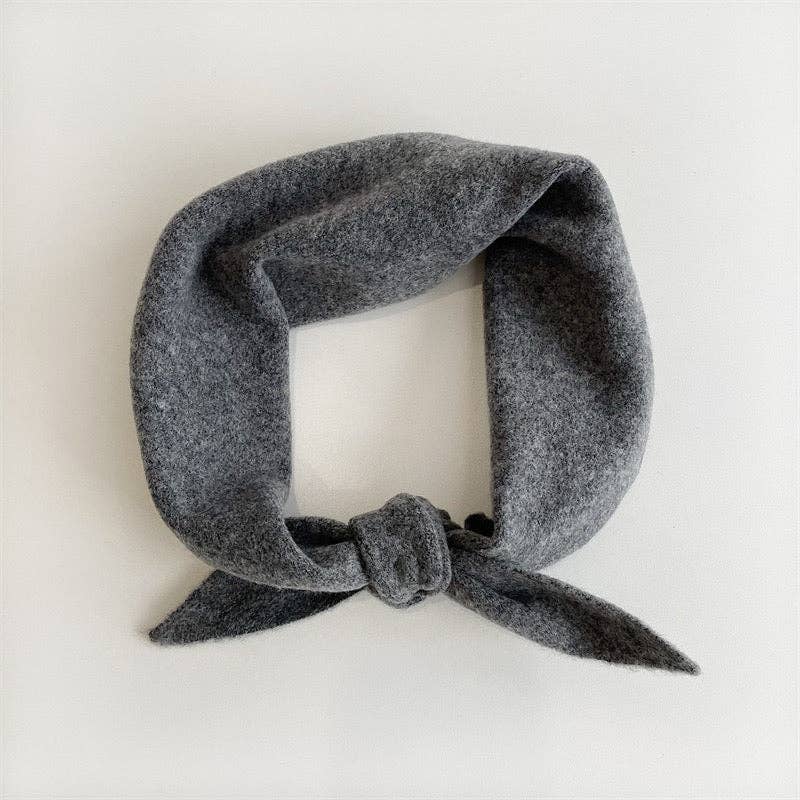 Fuzzy Wool Cravat Scarf - Neutrals