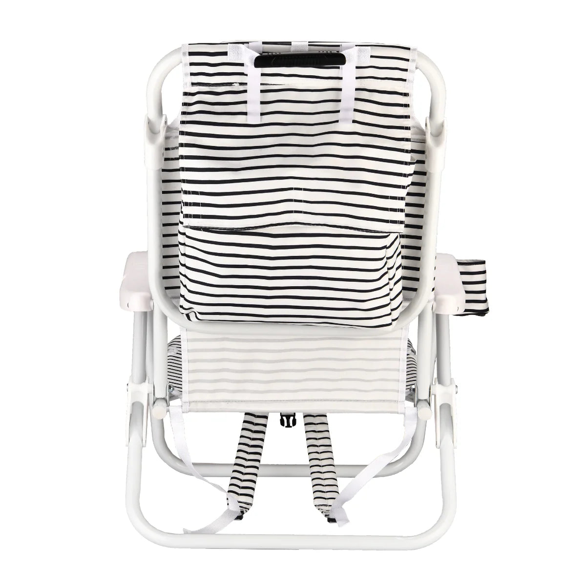 Brush Stripe Reclining Backpack Chair - Black