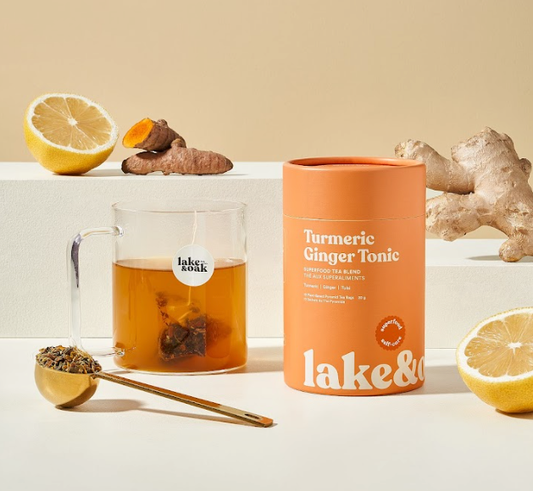 Turmeric Ginger Tonic -  Plant Based Tea Bags - Canister of 10