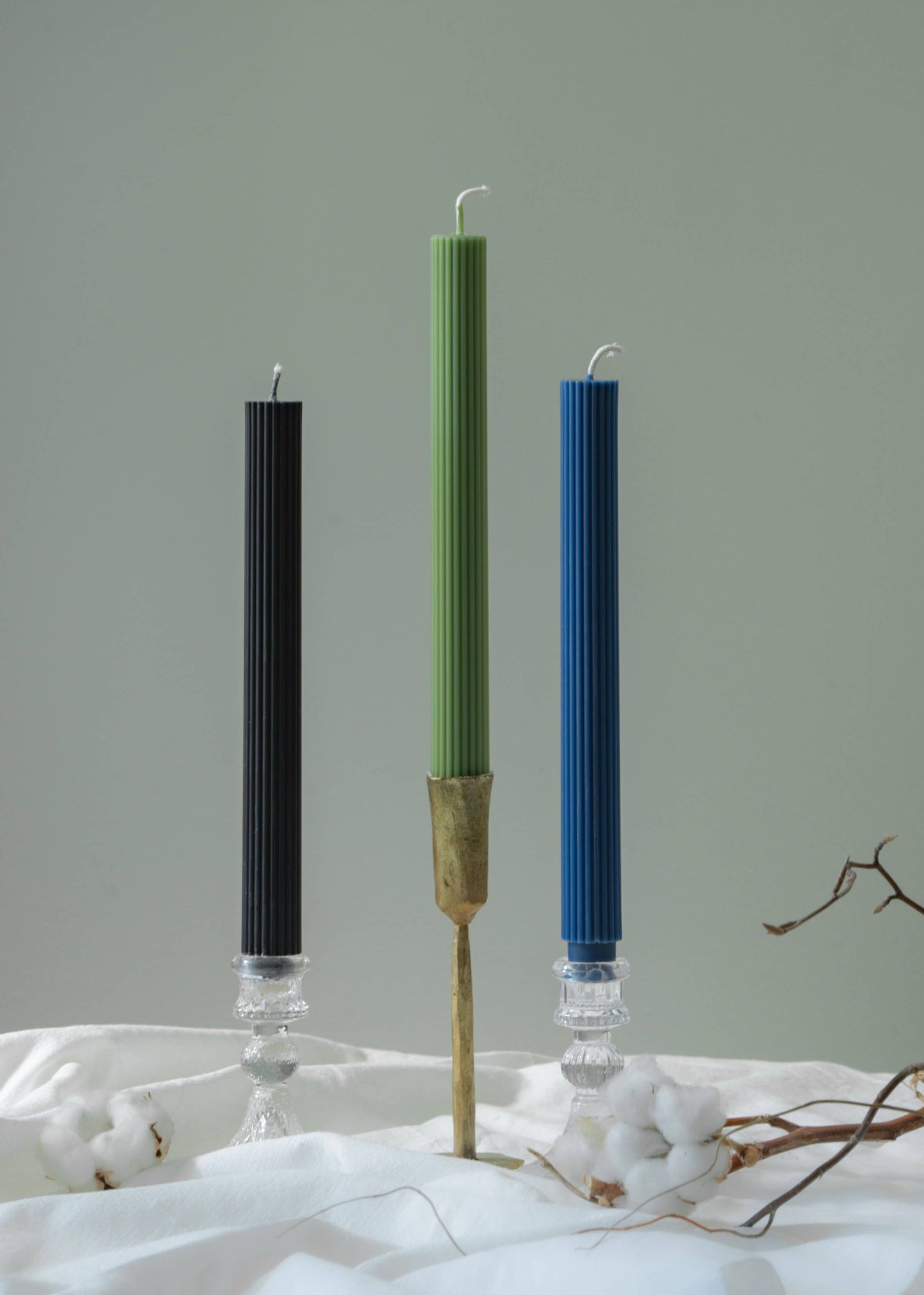 Ribbed Thick Taper | Beeswax & Soy Wax