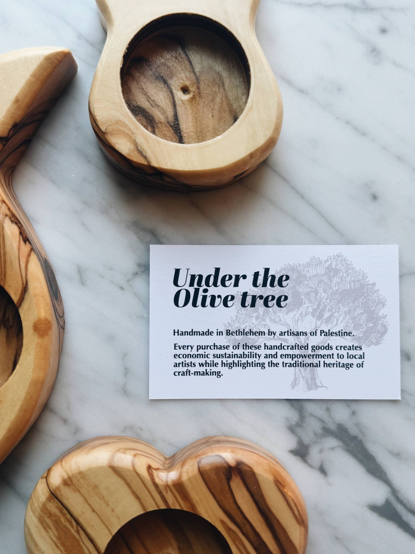 Olive wood Candle Holders - hand carved in Bethlehem