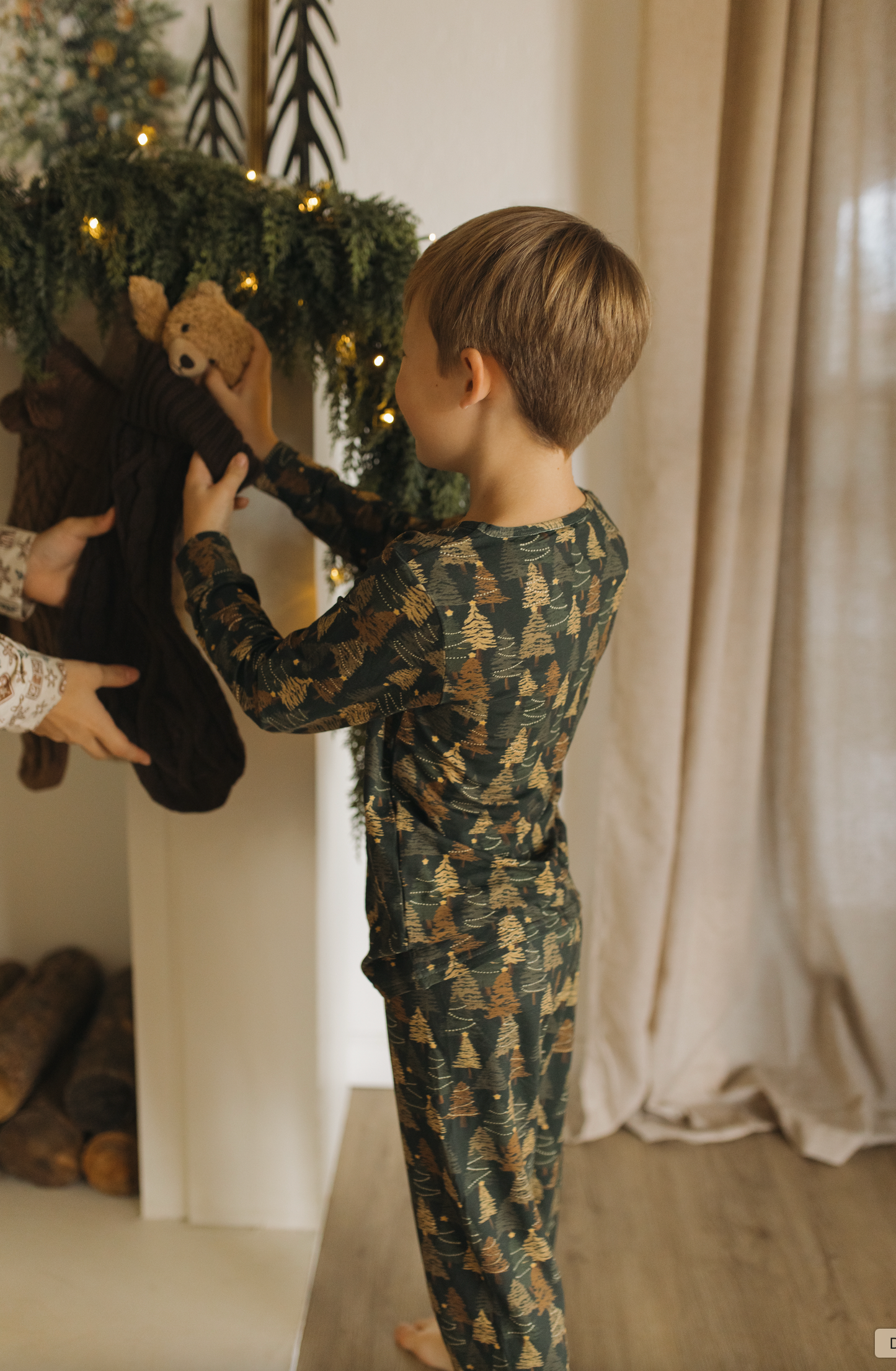 Holiday Bamboo Children's Two Piece Set - Evergreen Glow