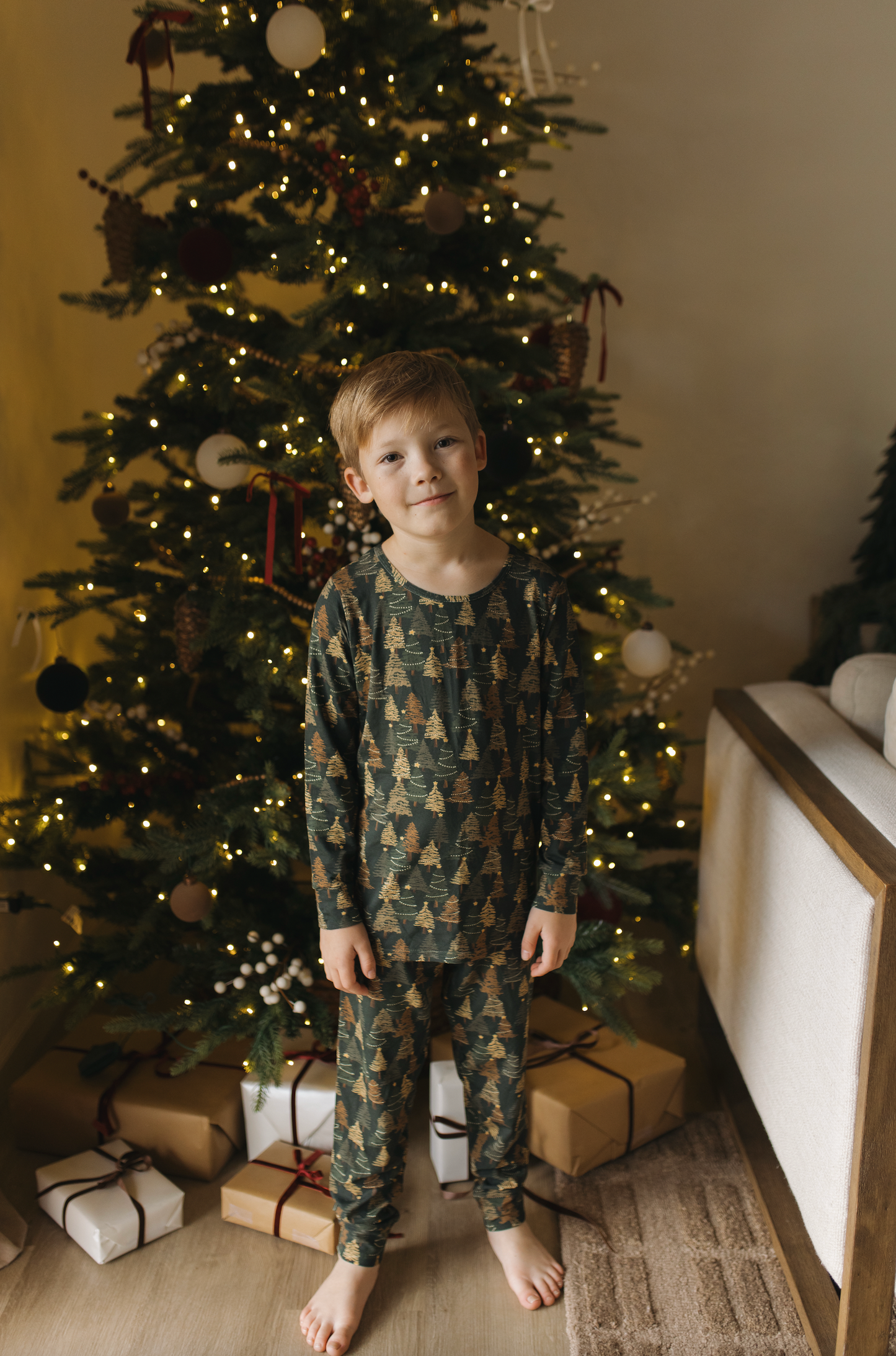 Holiday Bamboo Children's Two Piece Set - Evergreen Glow