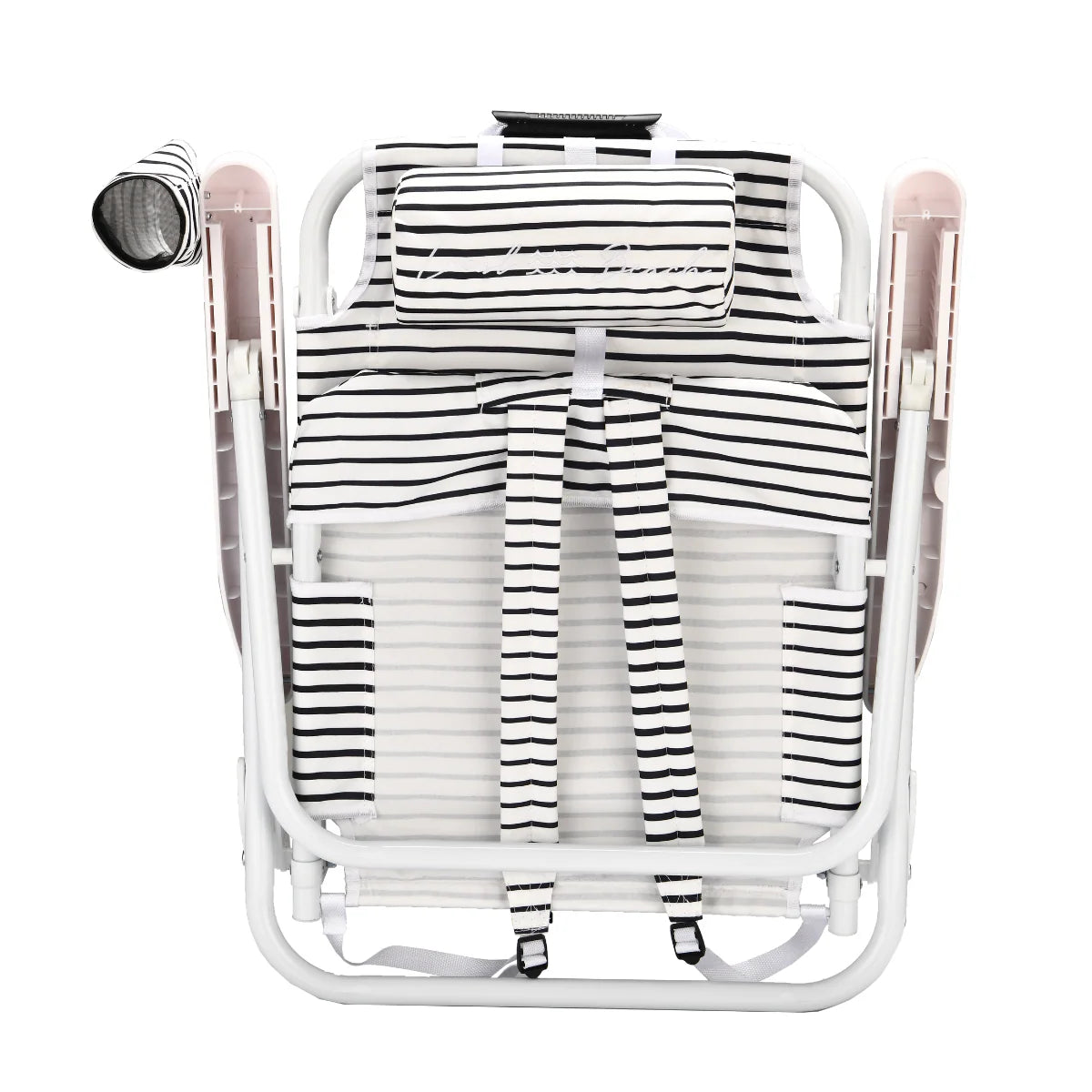 Brush Stripe Reclining Backpack Chair - Black