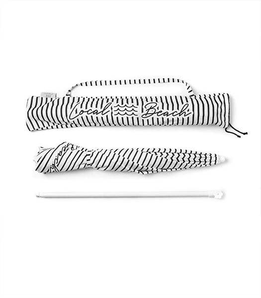 Brush Stripe Beach Umbrella - Black