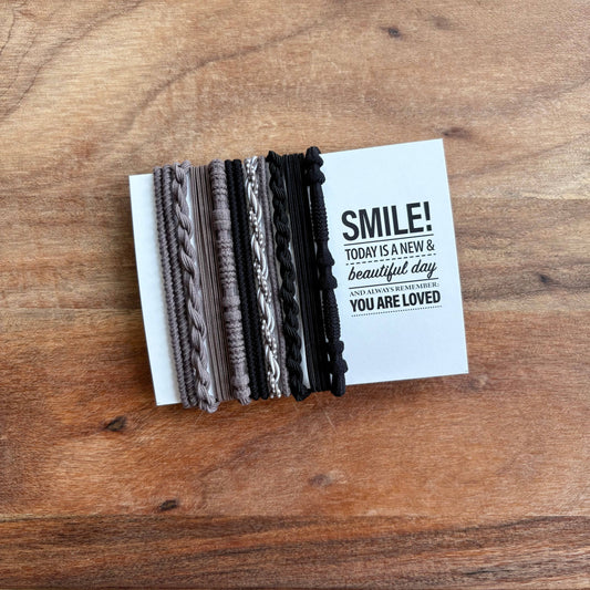 Boho Hair Ties | Gray & Black