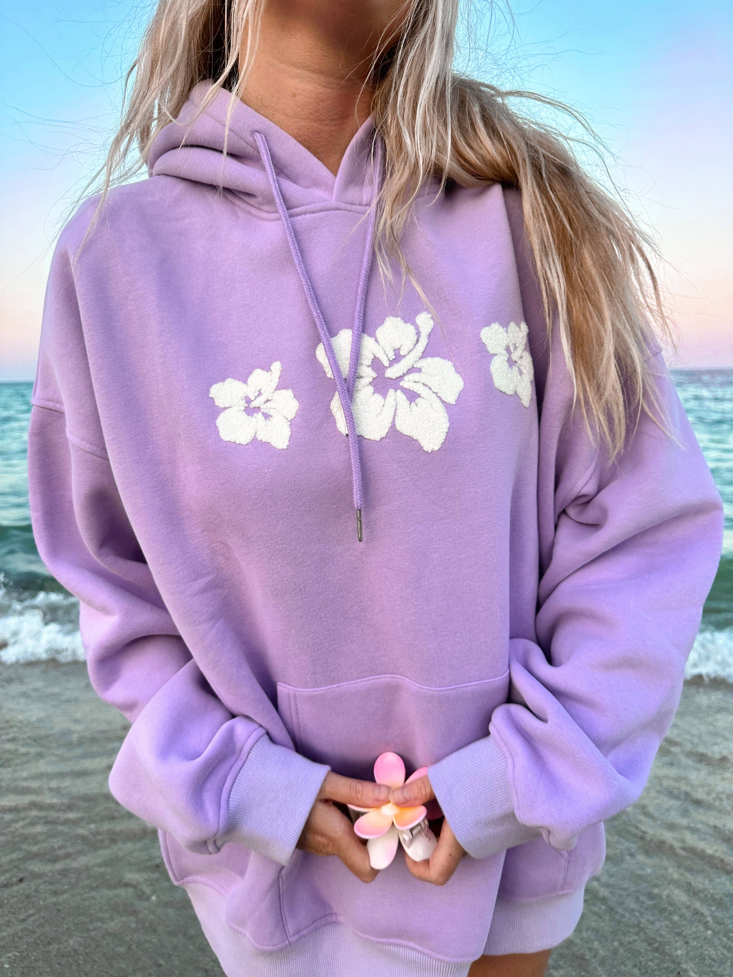 Hibiscus Flower Towel Embroider Hoodie – Planks Canada