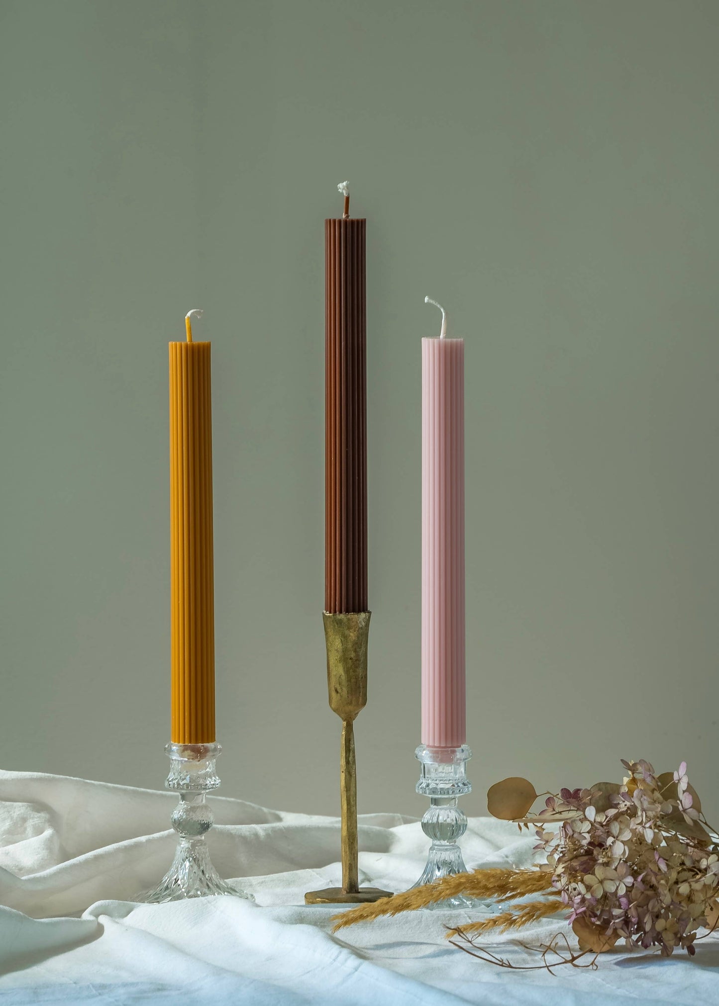 Ribbed Thick Taper | Beeswax & Soy Wax