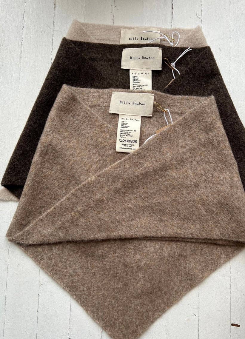 Fuzzy Wool Cravat Scarf - Neutrals
