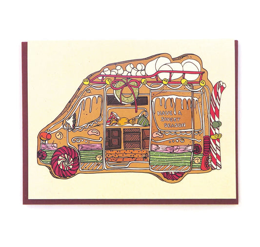 Gingerbread Camper Van Card