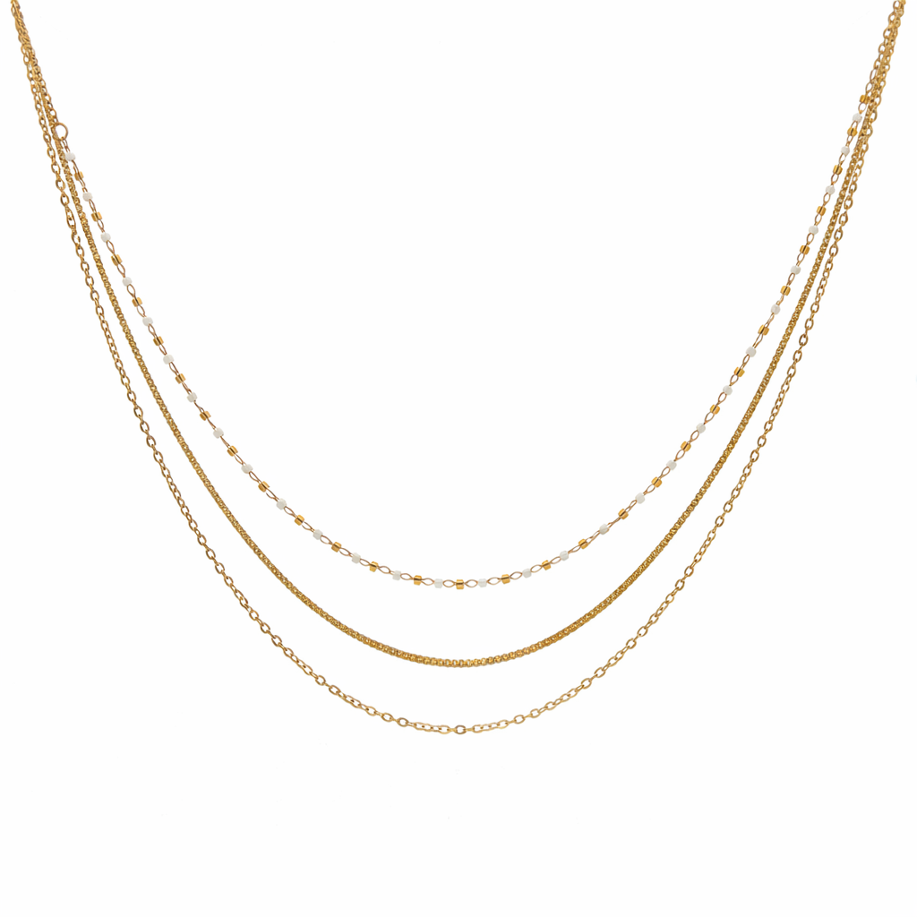 Triple Strand Layered Necklace