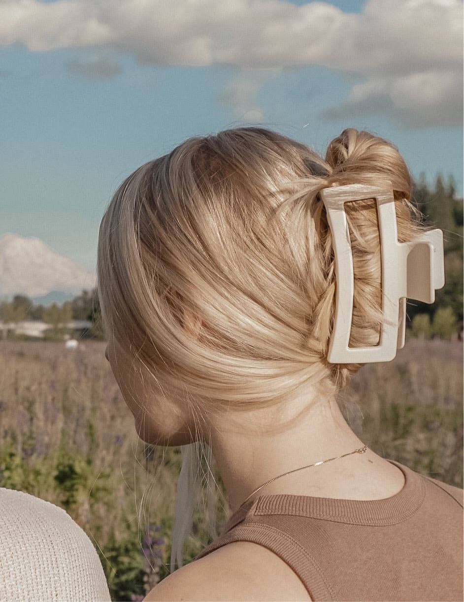 White Matte Jumbo Claw Clip