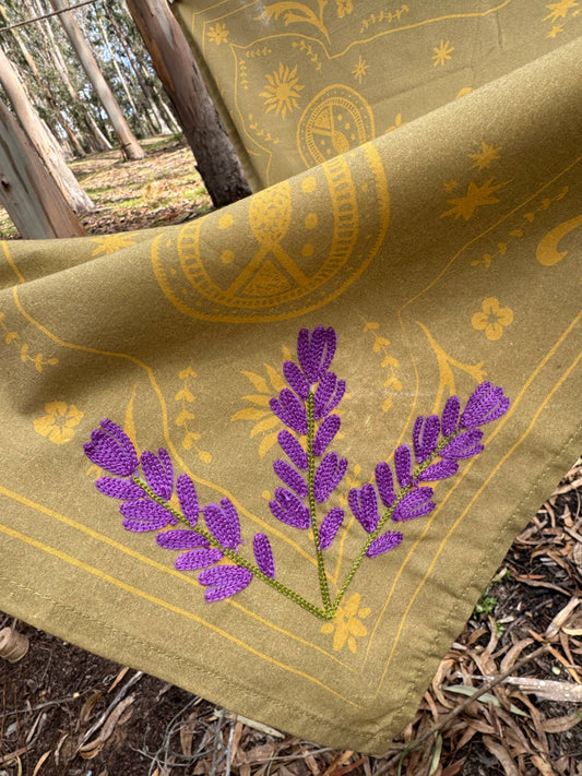 The Lavender Bandana ( wild rag, embroidered bandana western