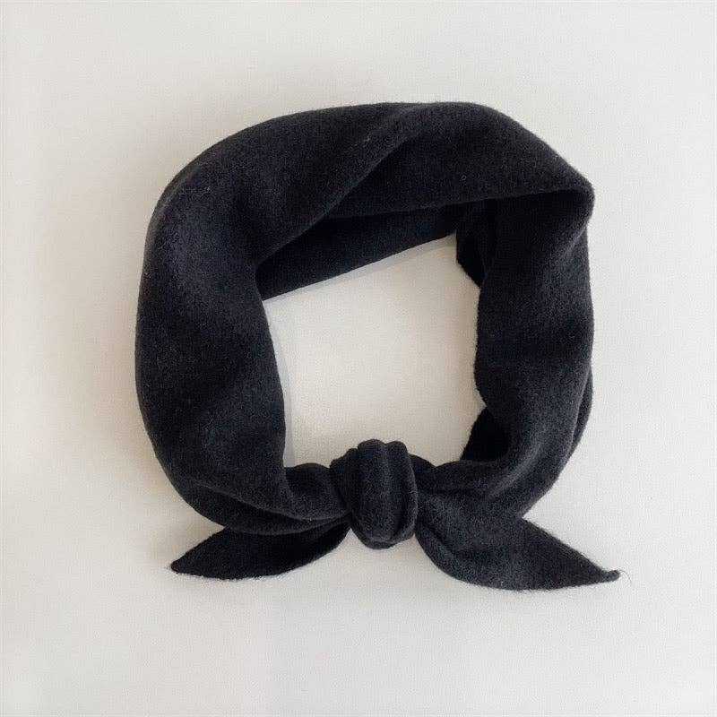 Fuzzy Wool Cravat Scarf - Neutrals