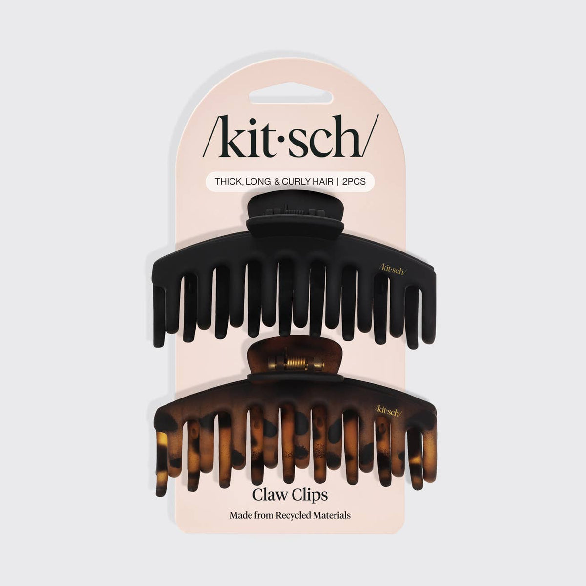 Recycled Plastic Oversized Matte Claw Clips 2pc Set