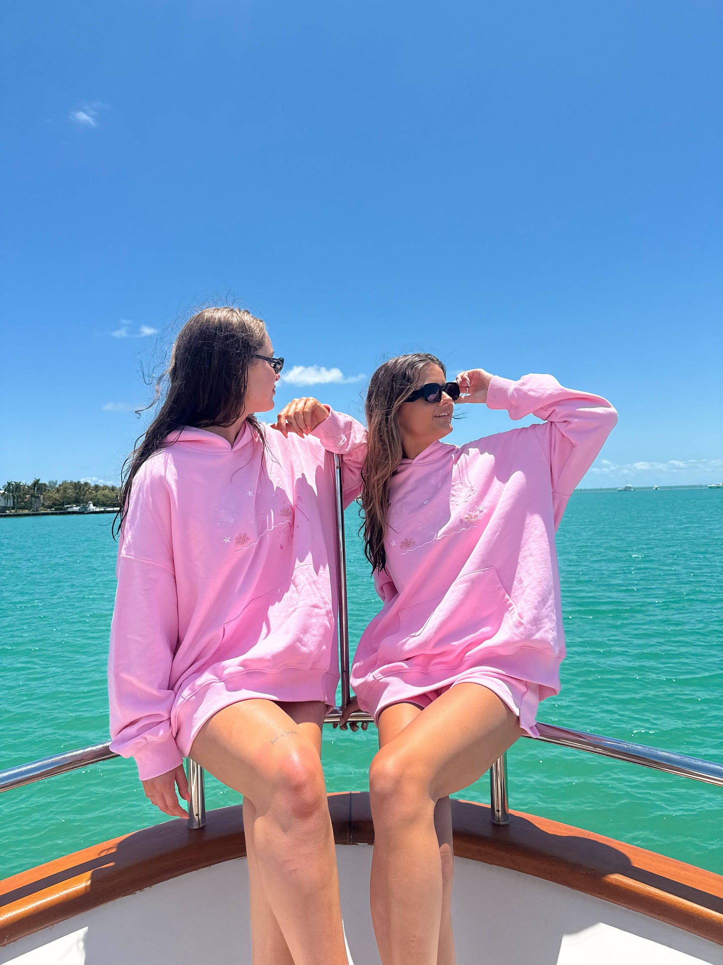Lottie Pink Bikini Beaded Ocean Hoodie 100% Cotton - Lottie Pink