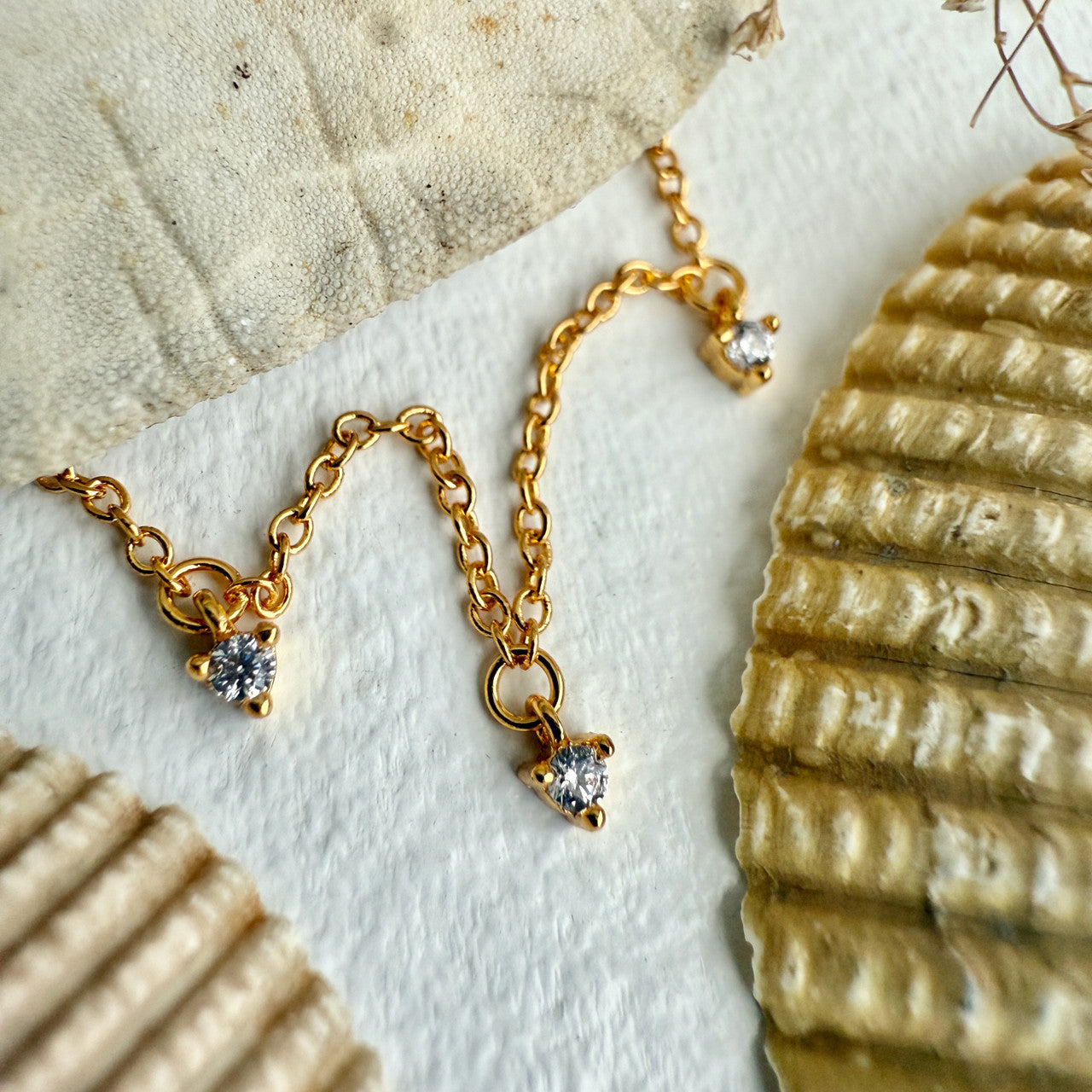 Andromeda Stars & Moon Charm Anklet in Gold