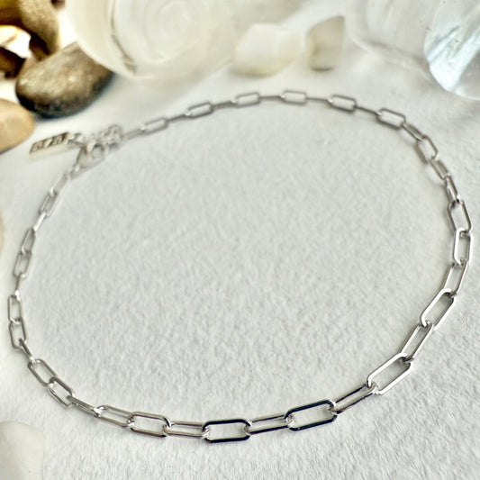 Petit Montmartre Small Paperclip Chain Anklet - Silver
