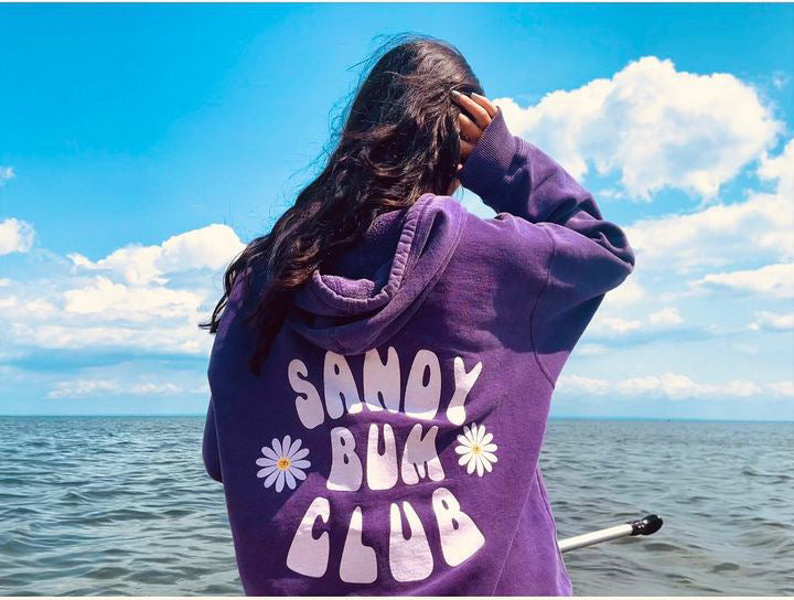 Purple Sand Sandy Bum Club Hoodie
