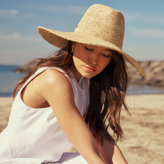 Cassis - Raffia Crochet Fedora - Natural
