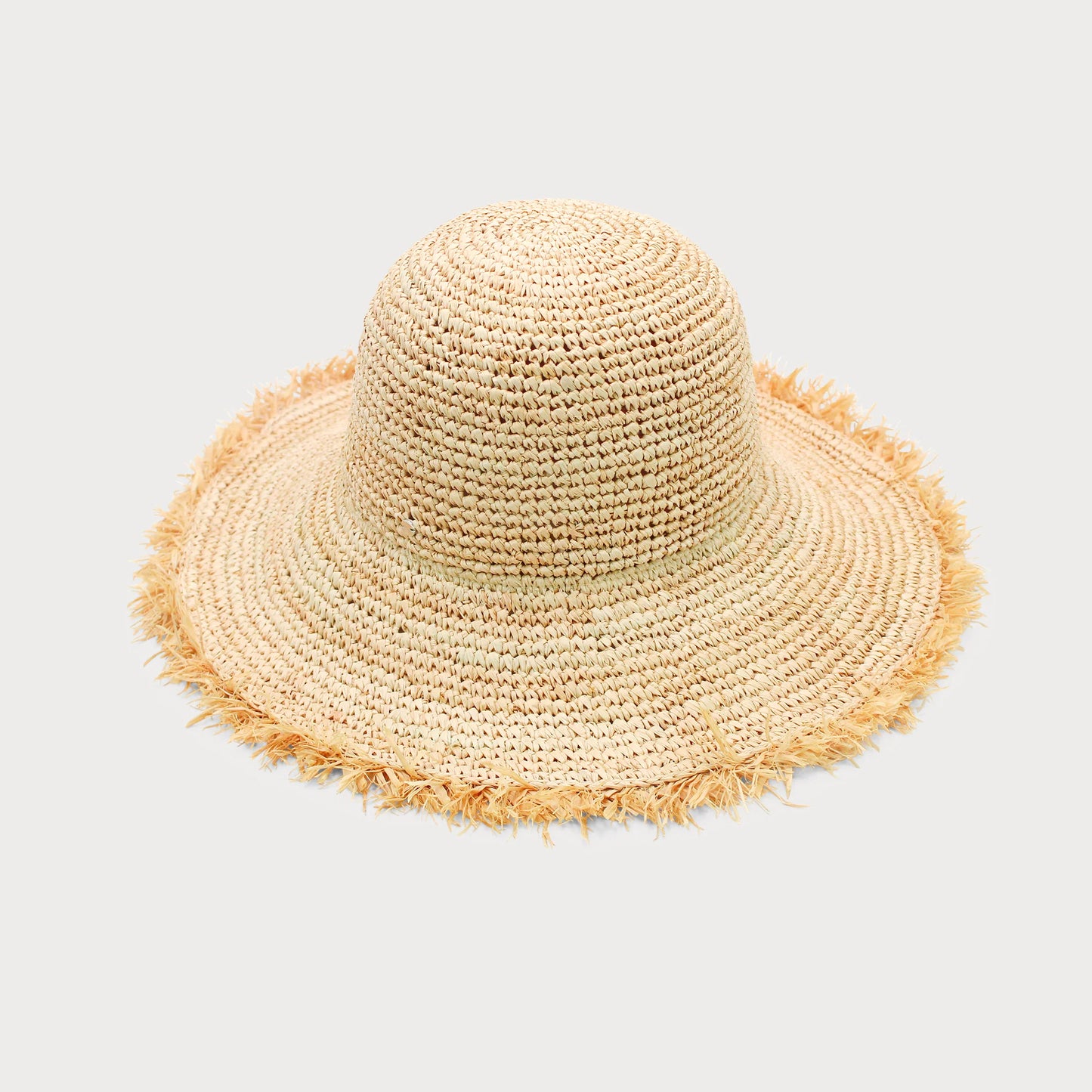Indra - Raffia Crochet Bucket Hat - Natural
