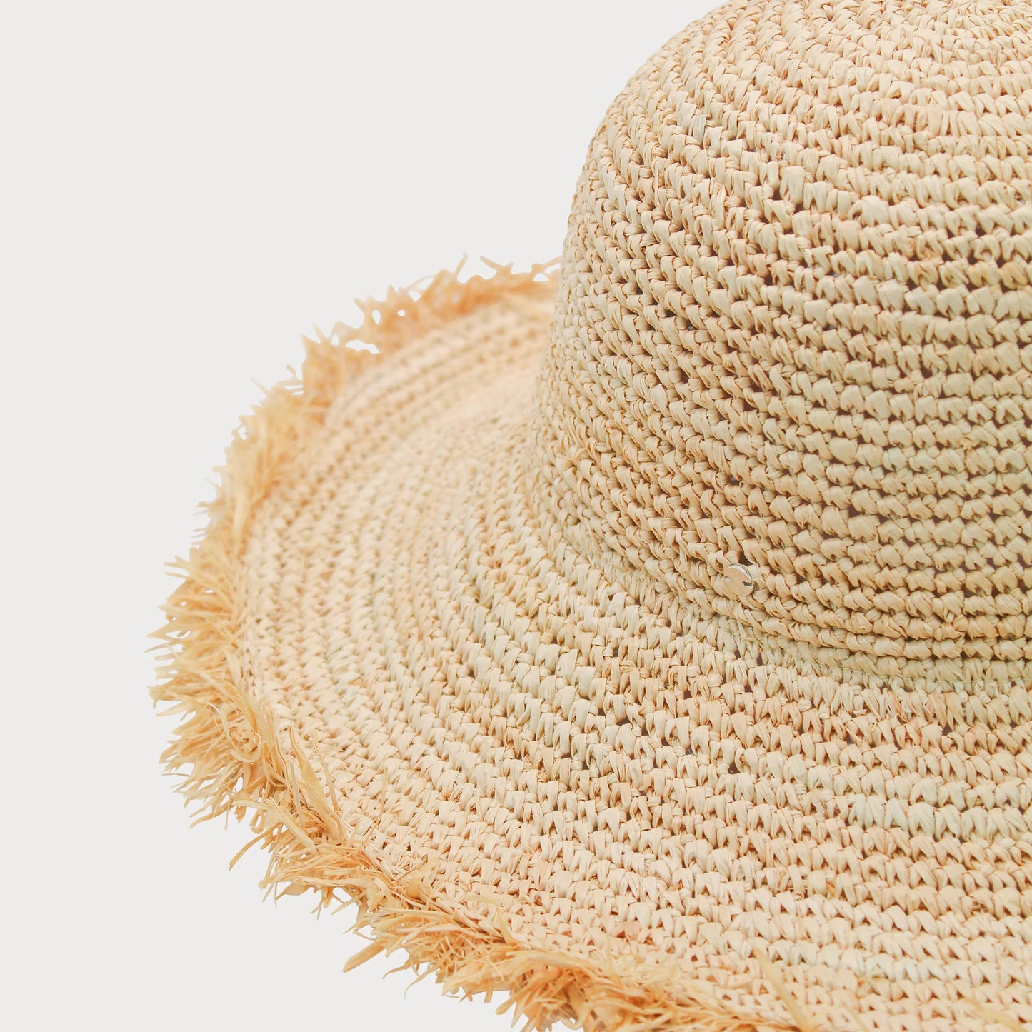 Indra - Raffia Crochet Bucket Hat - Natural