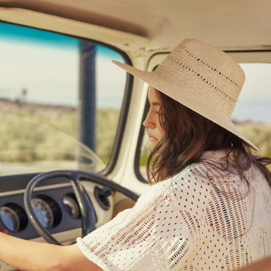Narelle - Panama Straw Fedora - Cream
