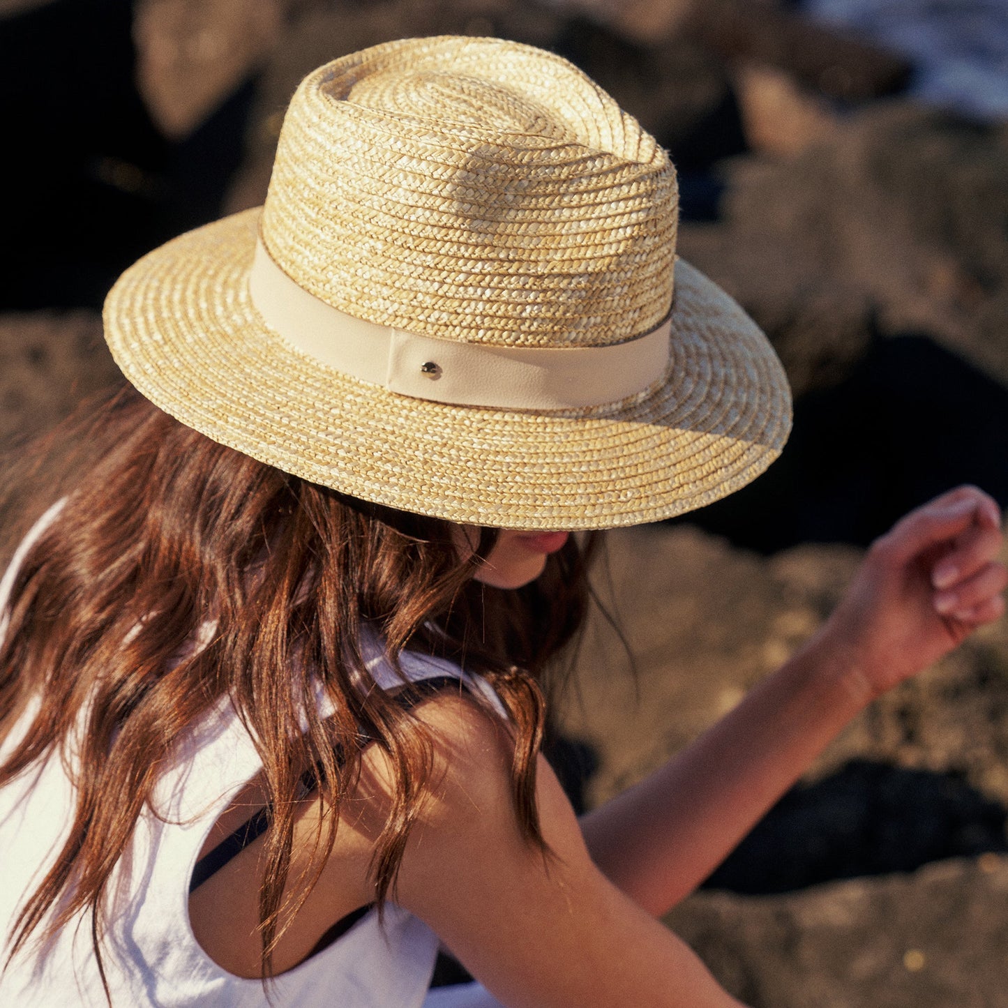Zira - Straw Fedora - White