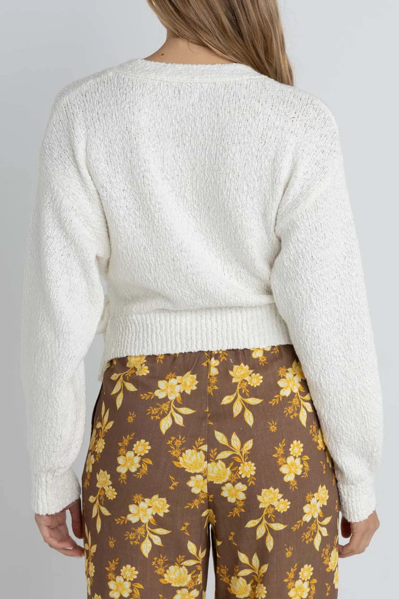 Adele Wrap Front Knit - White