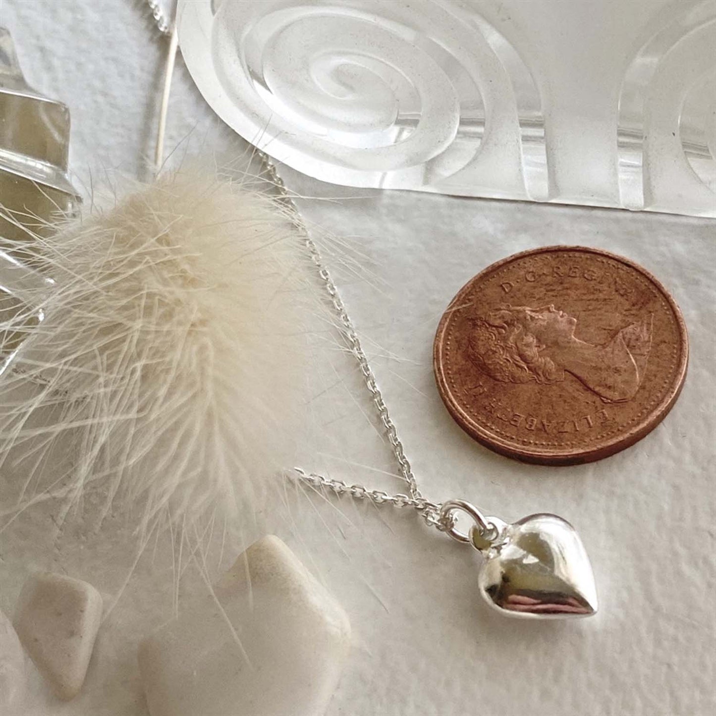 Adore Tiny Heart Charm Necklace In Sterling Silver